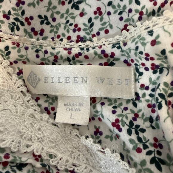 Eileen West Floral Nightgown | Cotton Modal Ruffle Hem Country Prairie | L - Picture 3 of 9